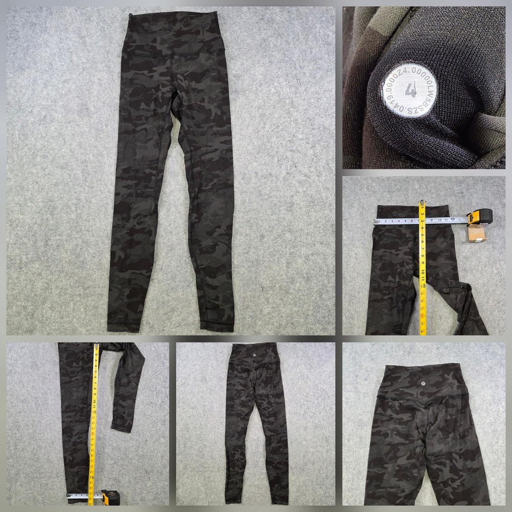 Lululemon Align 28" Leggings Womens 4 Black Camo High Rise Ankle Yoga Pants